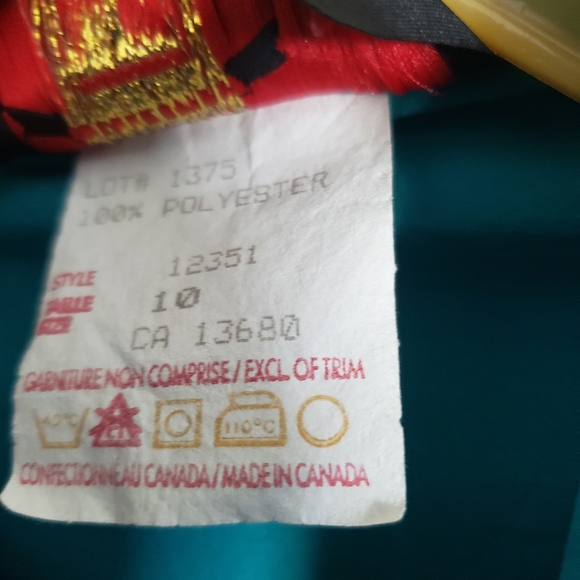 Vintage teal dress - Picture 5 of 7